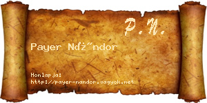 Payer Nándor névjegykártya