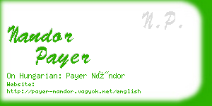 nandor payer business card